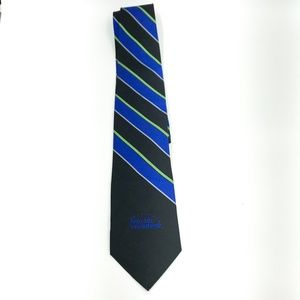 Reine Seide Black  Striped Silk Necktie